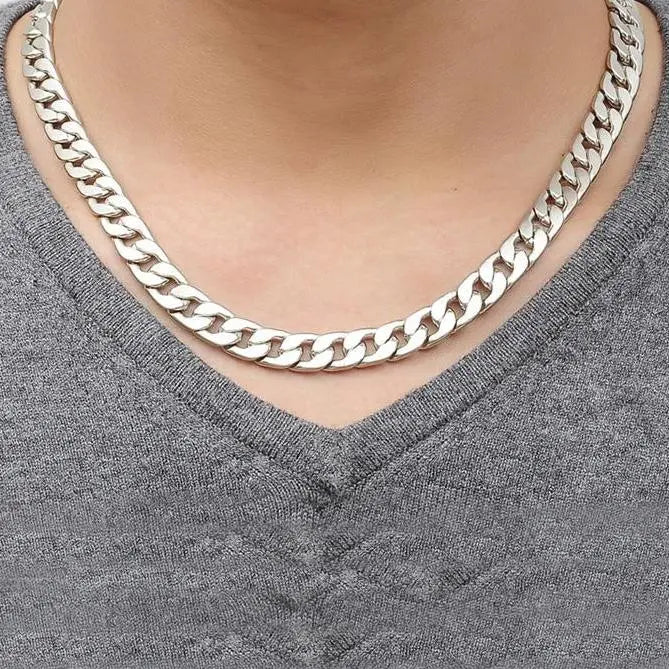 Solid Silver Italian Cuban Chain - 6MM