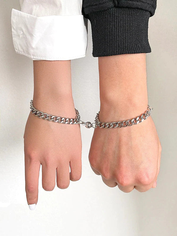 Stainless Steel Couple Magnet Bracelet