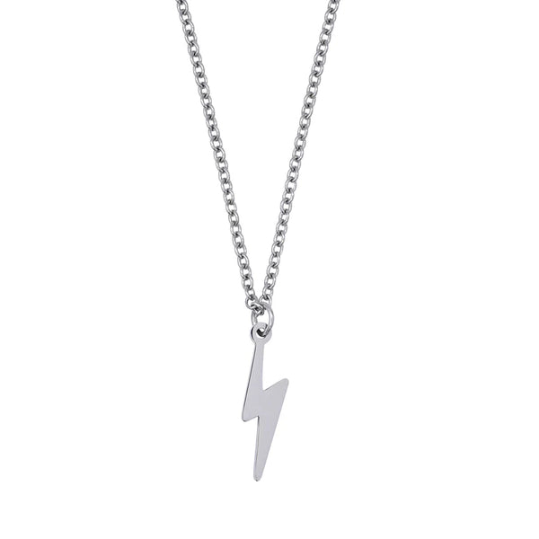 Lightning Bolt Pendant Necklace - STAINLESS-STEEL