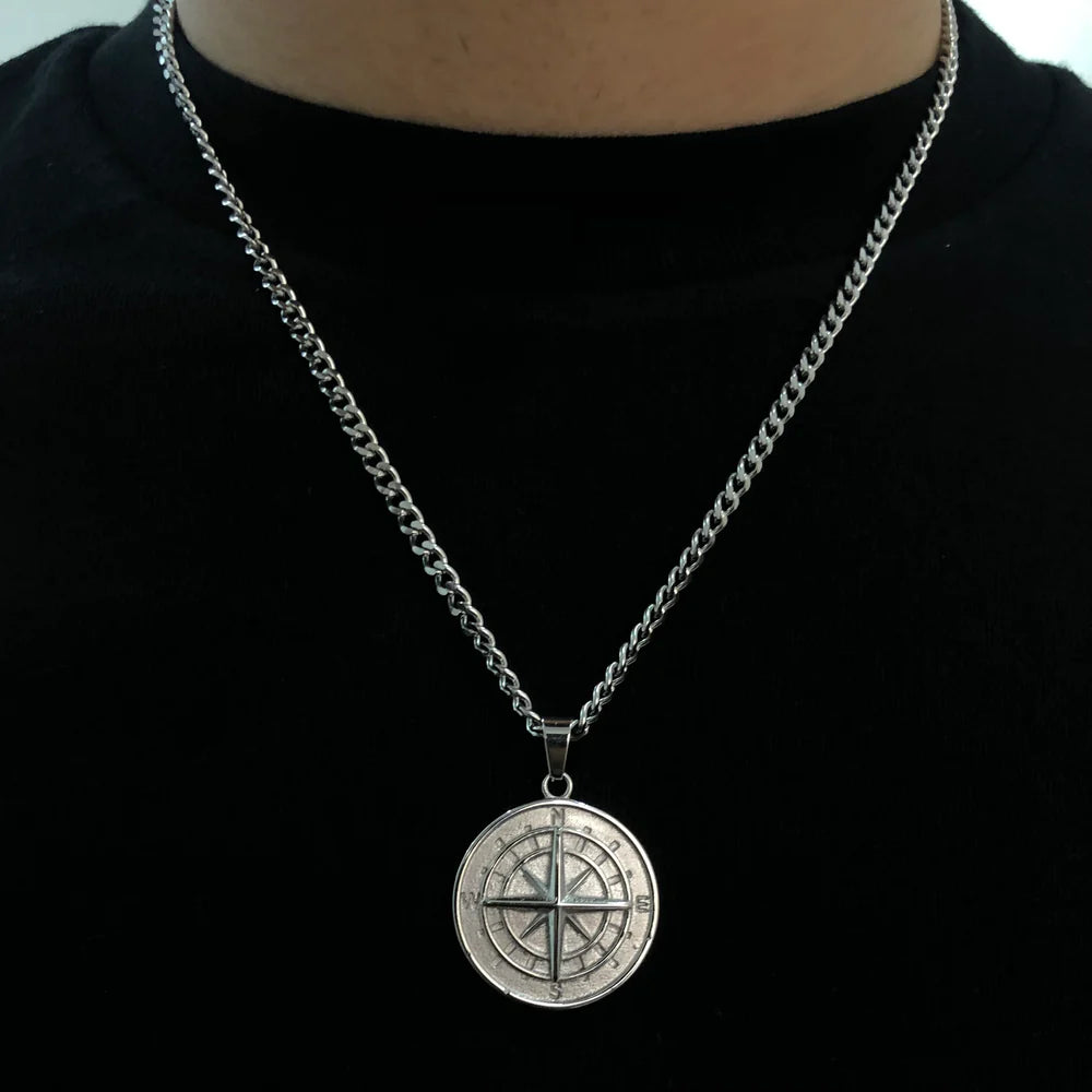 COMPASS PENDANT - STAINLESS-STEEL